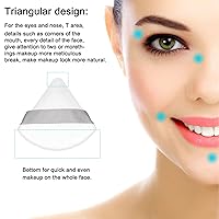 Vista 2 de 12 esponjas de maquillaje cosméticas, 2.76 pulgadas, portátil, suave, esponja, ajuste facial, terciopelo triangular con asa de cinta para polvo
