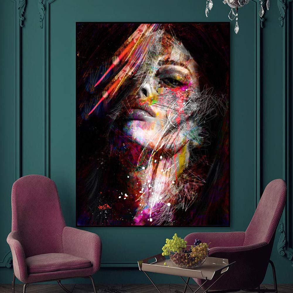Art abstrait féminin sur toile pour habiller un mur vide sans effort 50x70