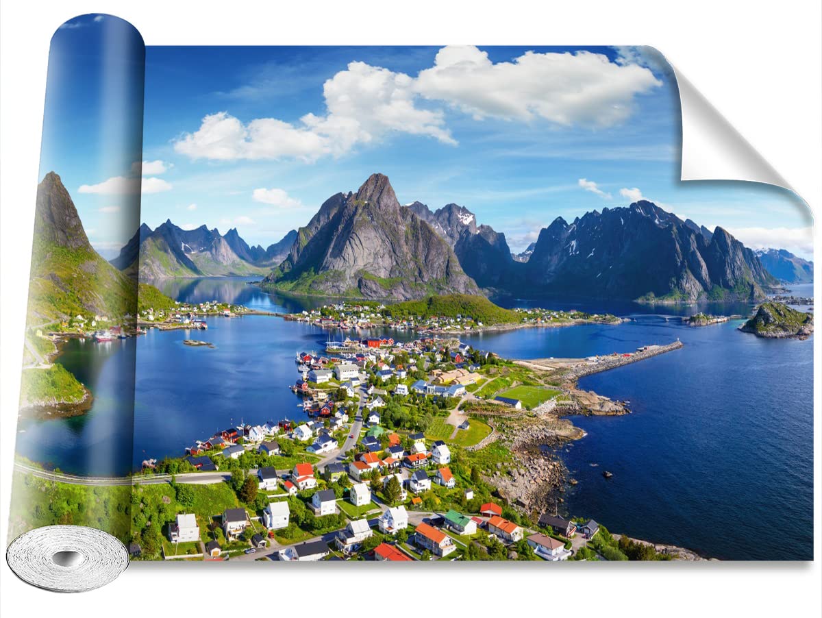 Papier peint Norvège Lofoten 250x104cm décoration murale pour maison