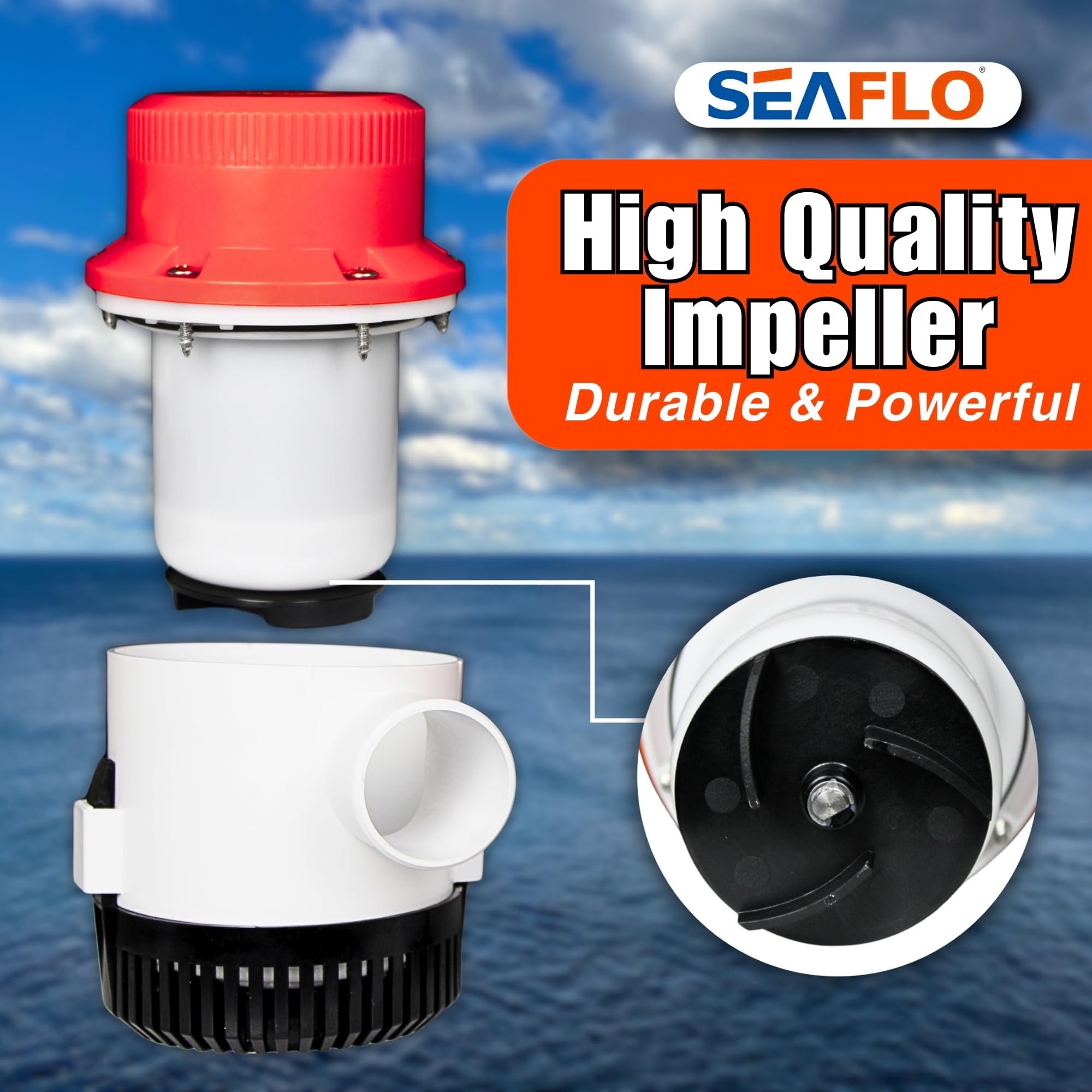 Seaflo - Pompa di sentina elettrica per imbarcazioni, 3700 GHP / 12 V (3700 GHP 12 V)