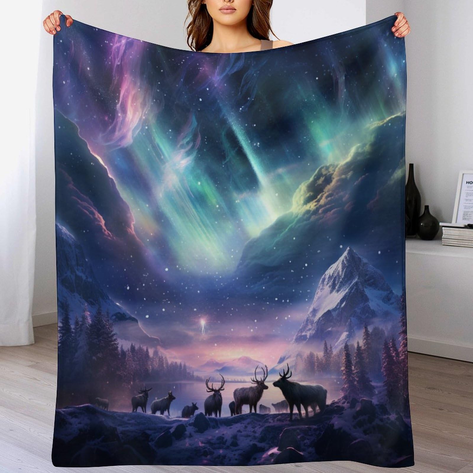 Couverture élan Aurore pour vos moments cocooning sur le canapé