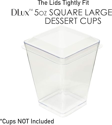 Miniatura 2 de DLux 100 tapas reutilizables para tazas de postre cuadradas de 5 onzas