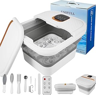 UNIFULL Collapsible Foot Spa Bath with Heat, Motorized Massager, Touch Screen, Foot Pedicure Kit, Temperature Control, Ped...