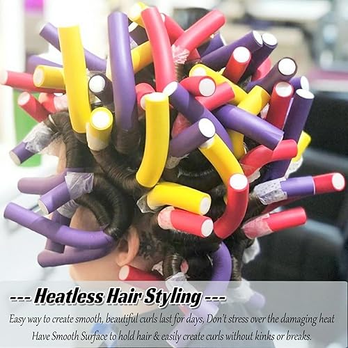 Miniatura 4 de 30 varillas rizadoras de espuma flexible de 9.45 pulgadas, rodillos de pelo sin calor para mujeres, niñas, cabello largo y corto, para dormir (0.71