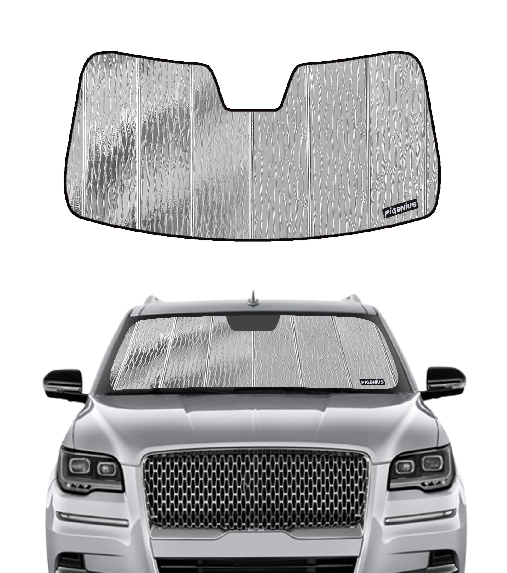 WeatherTech SunShade Windshield For Ford F-150, Super Duty & F-150 Raptor - Reflective Silver/Black
