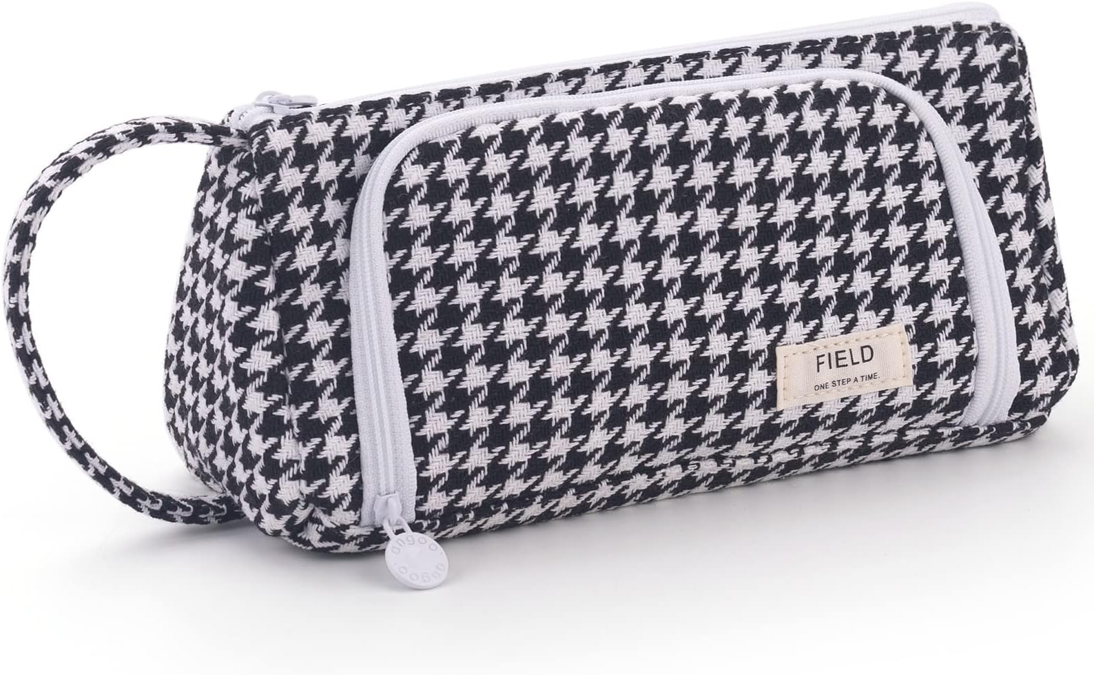 EASTHILL Big Capacity Pencil Case Pouch Pen Case Simple Stationery Bag School College Office Organizer for Teens Girls Adults Student, Plaid Black, Simple
