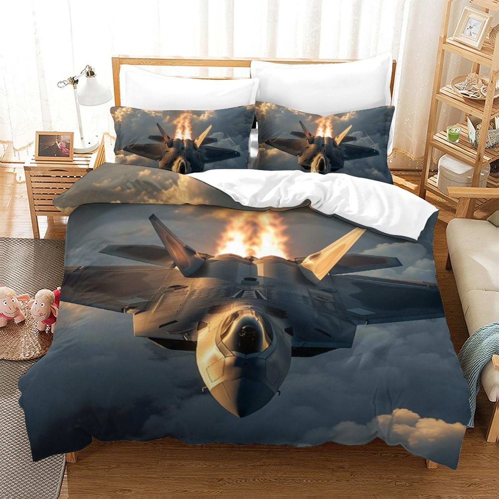 Housse de couette 3D enfant 140x200 microfibre douce contre les nuits agitées