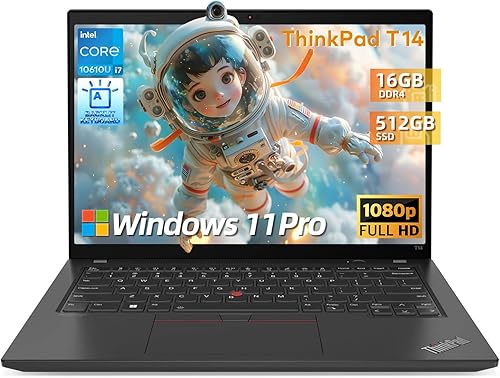 Lenovo Thinkpad T14 Business Laptop i7, Windows 11 Pro de 14 pulgadas FHD (1920 x 1080) T14, Intel Core i7-10610, 16 GB de RAM, SSD de 512 GB,