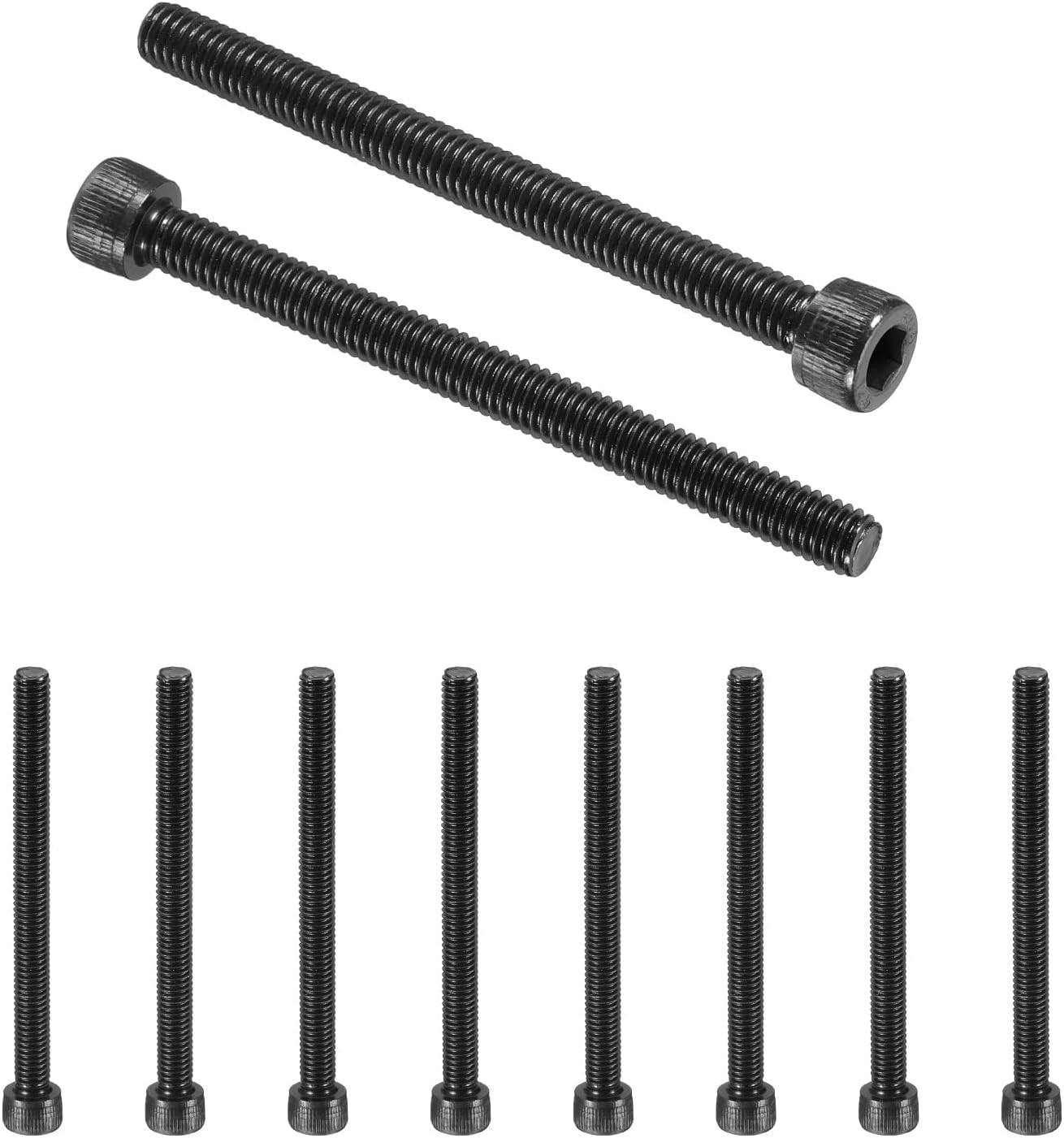 PATIKIL 10 Pcs M6 x 70 mm Hex Socket Head Cap Screws Bolts, 12.9 Grade Carbon Steel Socket Drive Screws, Black Oxide, Full Threads