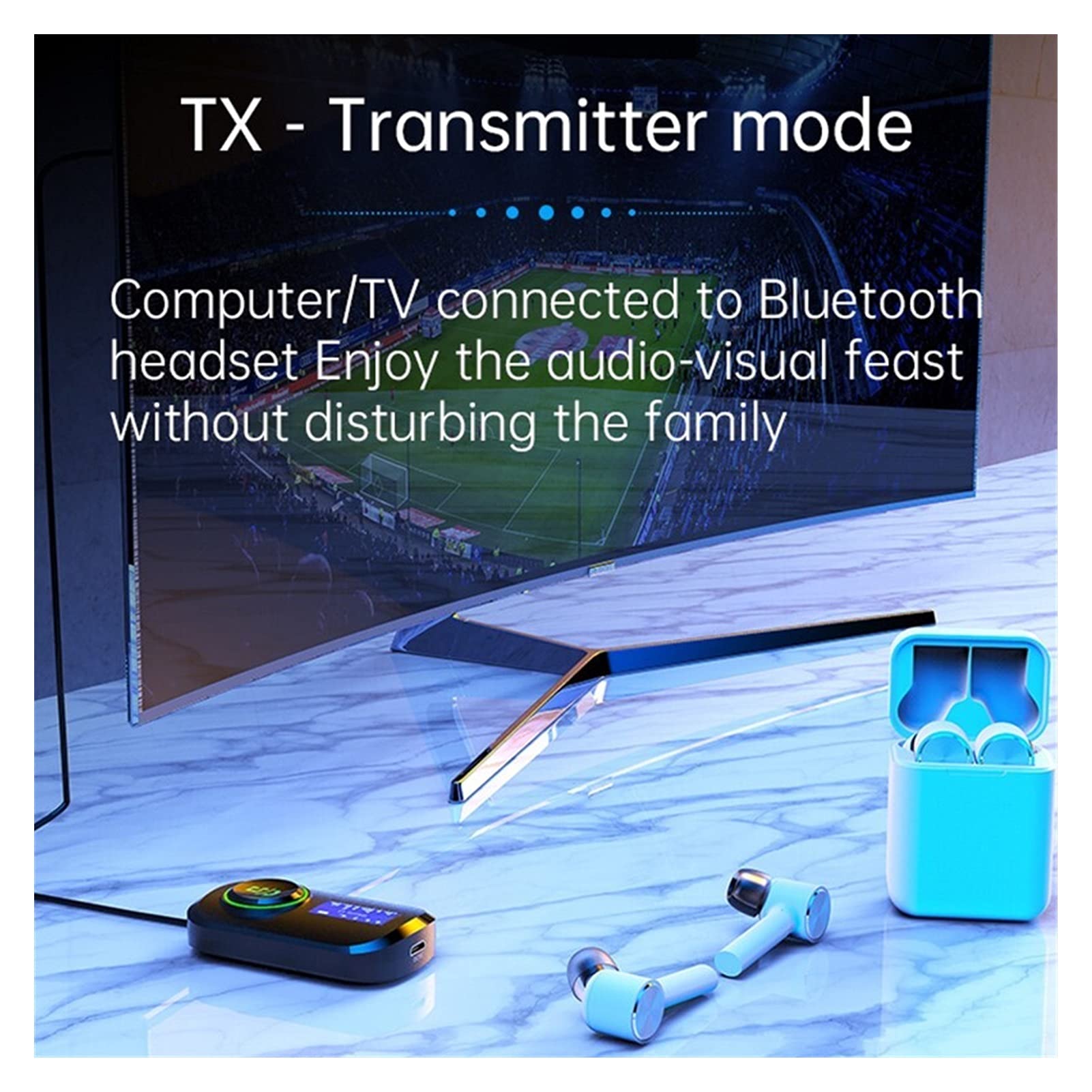 Adapter audio Bluetooth. Odbiornik Bluetooth samochodu 3. 5MM. Jack Audio Muzyka Bluetooth 5.0 Zestaw samochodowy Bezprzewodowy głośnik głośnomówiący głośnik Bluetooth Stereo