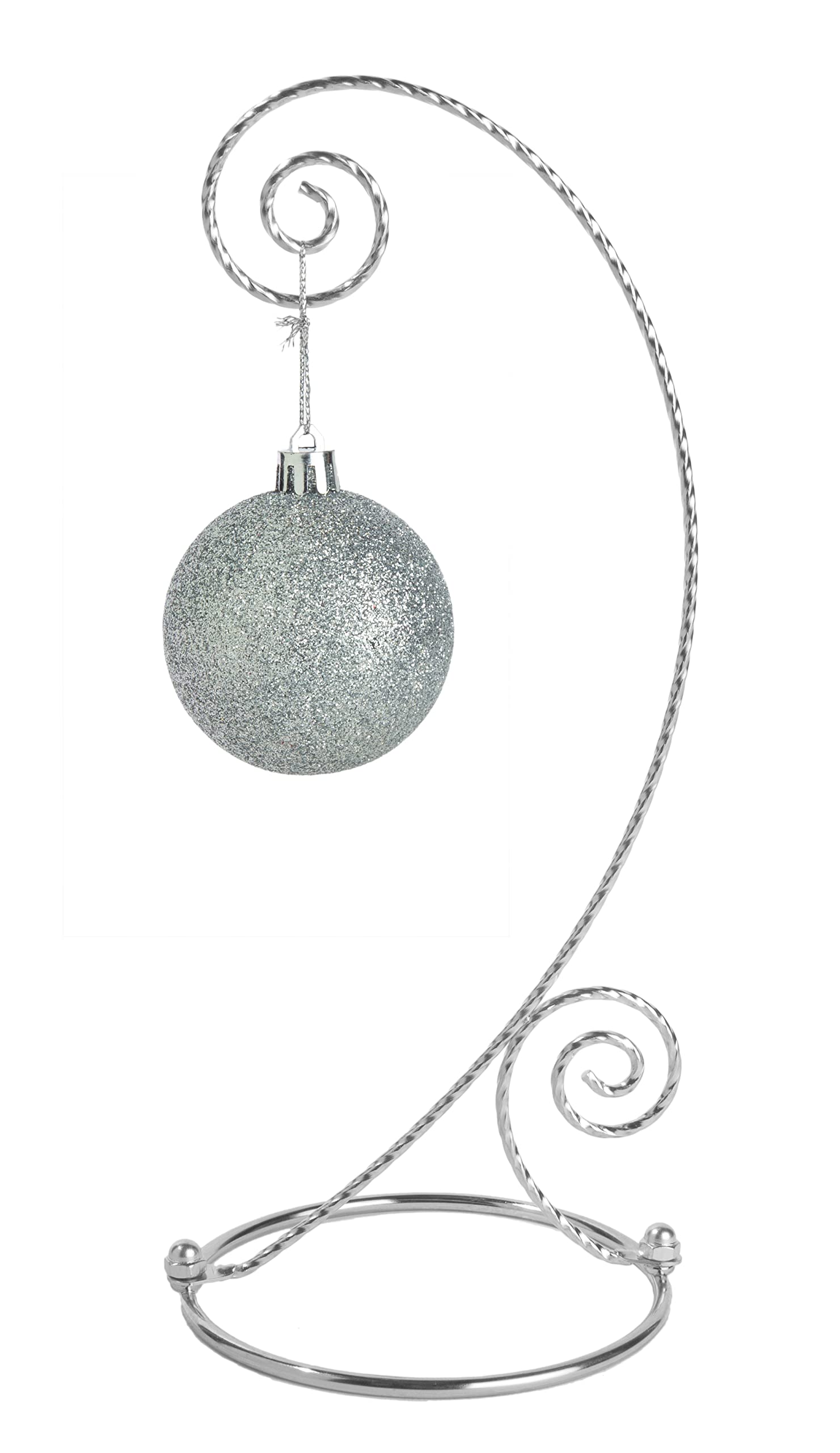 Creative Hobbies Lot de 4 supports de suspension plaqués pour décorations de Noël, terrariums en verre, etc. 25,4 cm de haut (argenté)