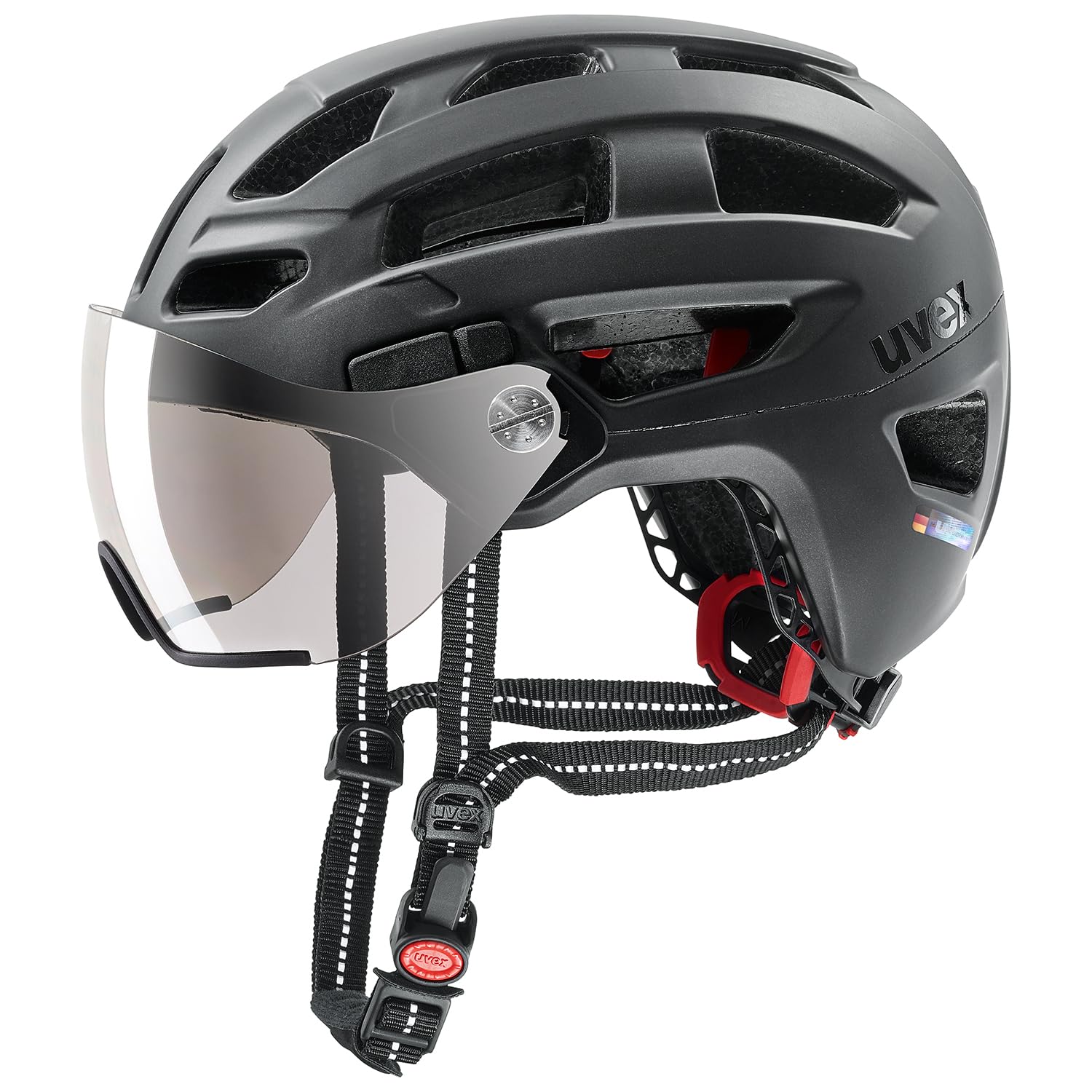 uvex Finale Visor, Casco City Seguro Unisex, con Visera, Incluye luz LED