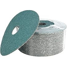 VSM 25-Pack - 7 inch 24 Grit Coarse - Zirconia Alumina Resin Fiber Discs, Tear-Resistant Fiber Backing, Hand-Held Machine Compatible, Durable Sanding Discs