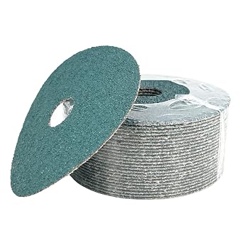 VSM Zirconia Resin Fiber Disc, 4-1/2" X 7/8", 36 Grit, Coarse Grade, Tear-Resistant Fiber Backing, Pack of 25 Durable Abrasive Discs, Hand-Held Machine Compatible