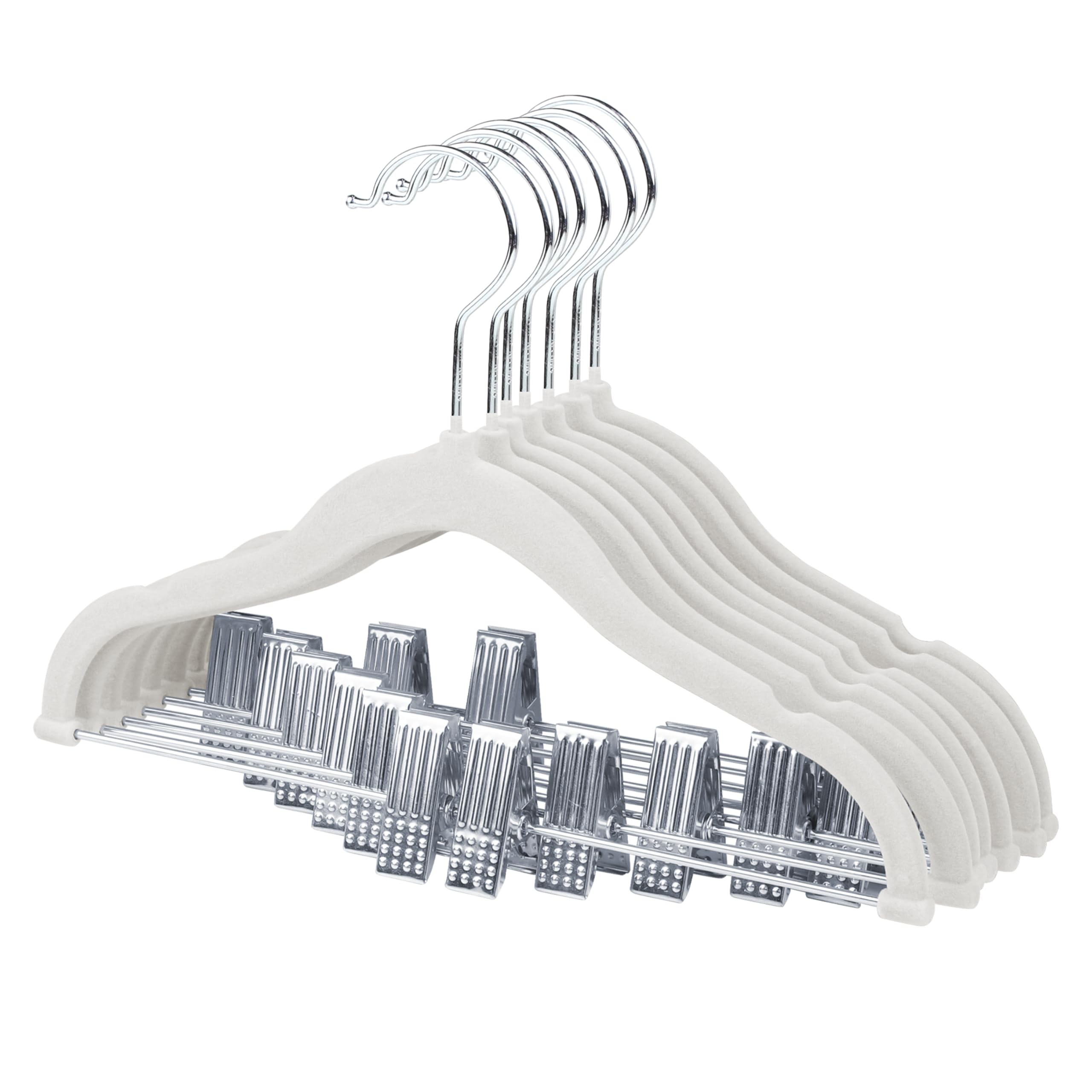 ManGotree Kids Skirts Hangers, Baby Velvet Hangers with Movable Clips, Non-Slip Trousers Hangers