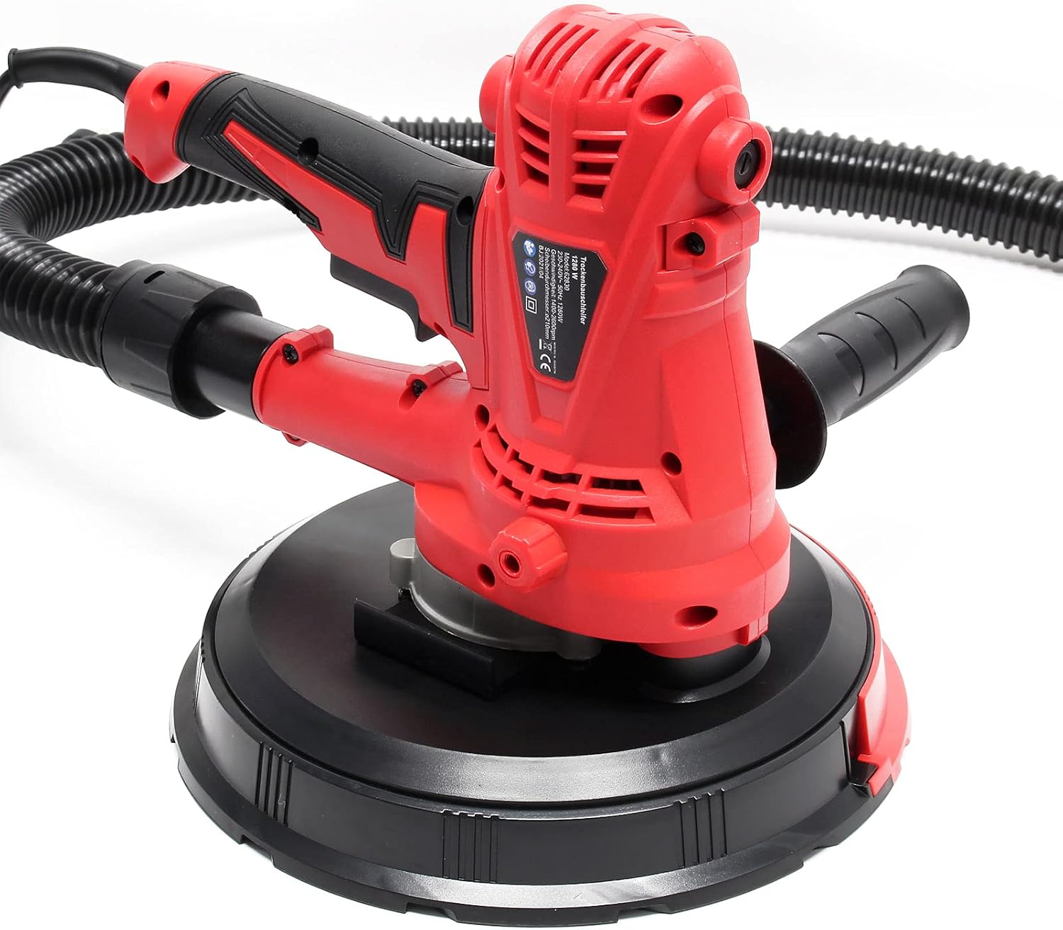 Samping view of sander with dust hose attached