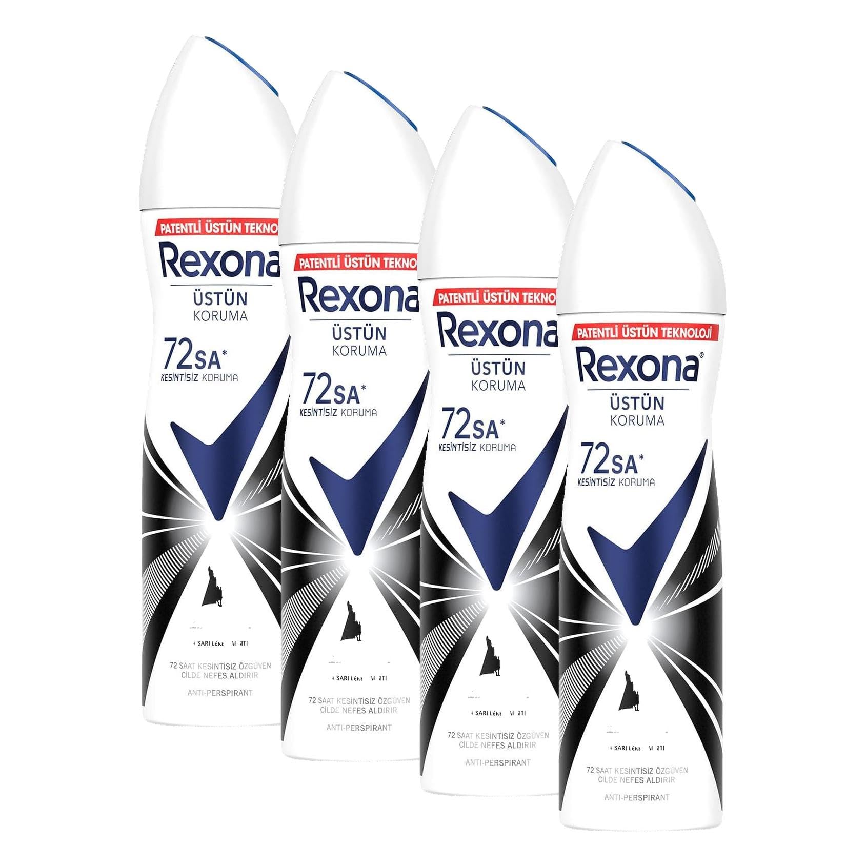 Rexona Kadın Sprey Deodorant Invisible Beyaz İz Sarı Leke Karşıtı 150 ml (4 paketi)