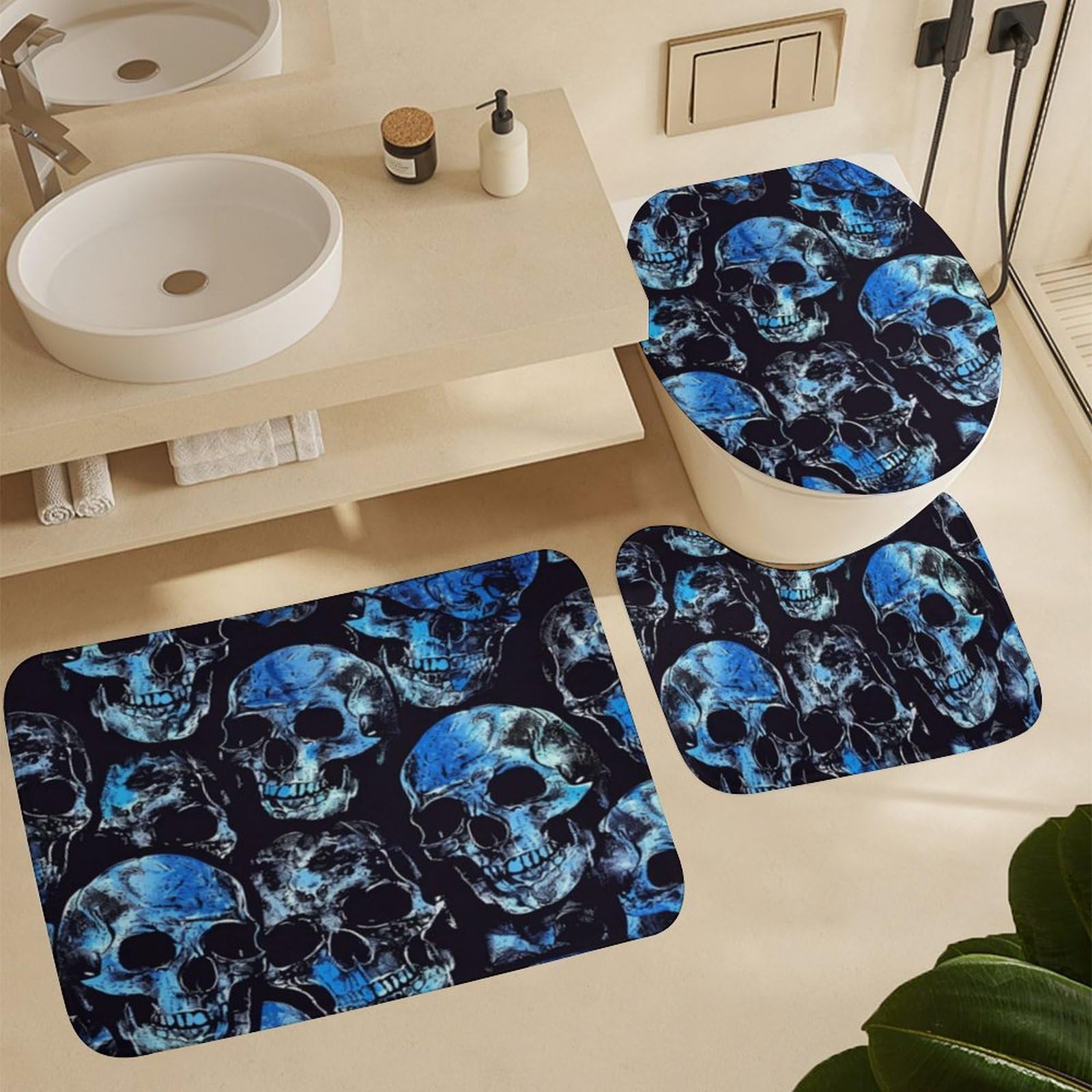 Tapis de bain antidérapant flanelle pour une ambiance rock de salle de bain