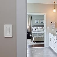 Vista 12 de Lutron Diva Interruptor Regulador Inteligente de Luz para Iluminación Caseta (requiere Lutron Smart Hub), para luces LED, 150 W, monopolar3 vías