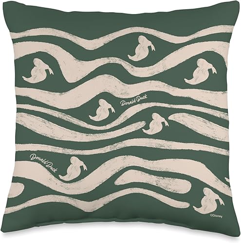 Disney Donald Duck Retro Vintage - Almohada con patrón de cabezas y ondas, 16 x 16 pulgadas, multicolor