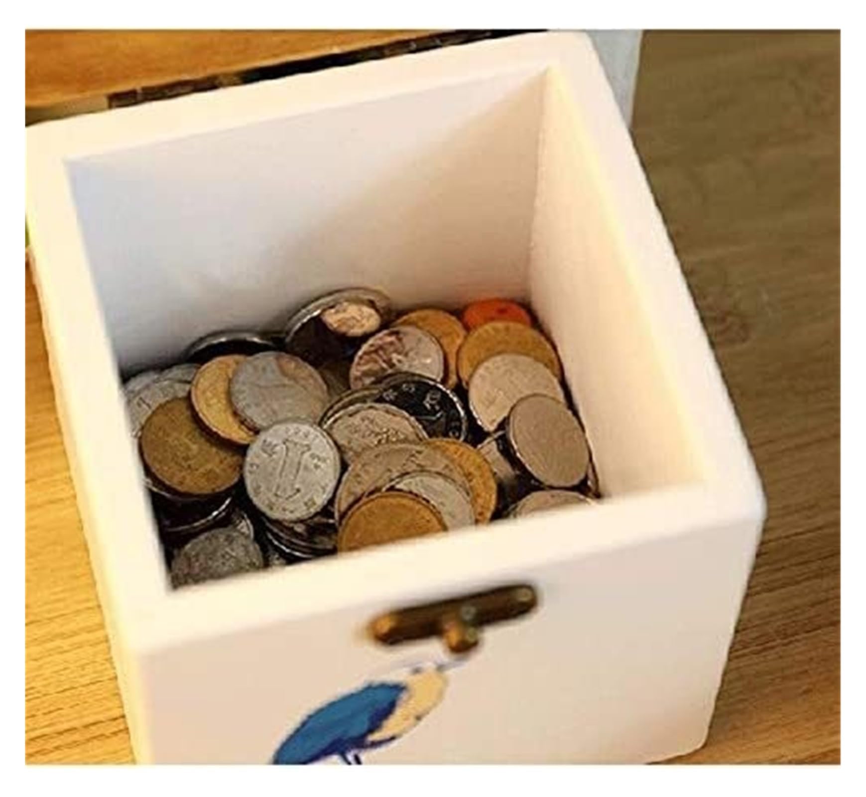 Tirelire, Boîte De Rangement D'Argent En Bois, Tirelire En Bois Avec