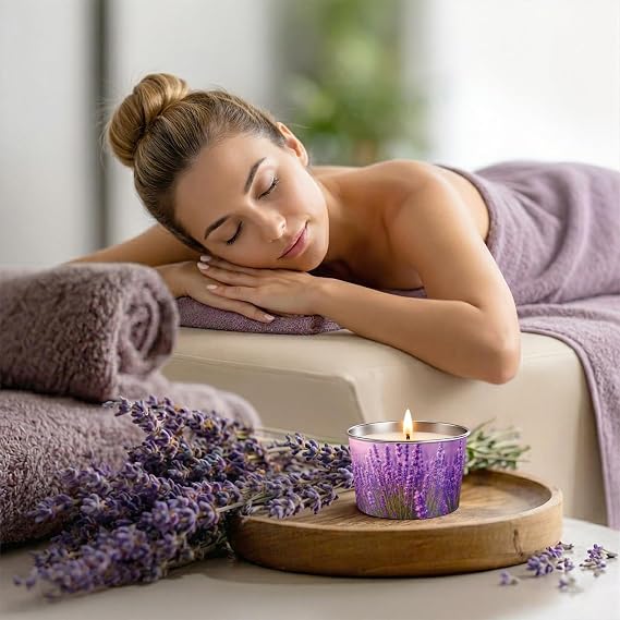 Lavender Candle for Women 3 Pack, 2.2oz Lavender Scented Candles for Sleep Relaxation, Natural Soy Wax with Essential Oils, Birthday Gifts Mothers Day Candle for Women Mom