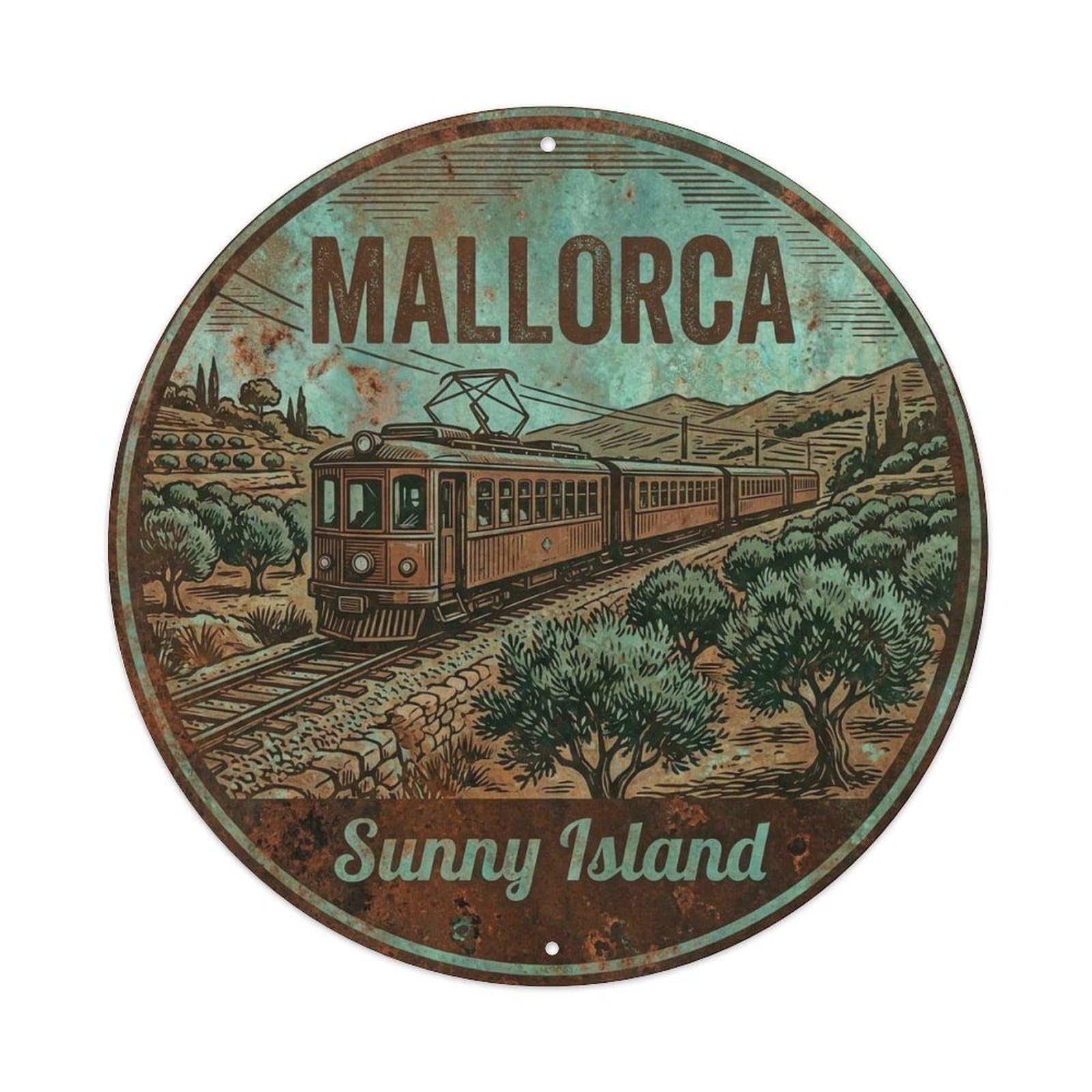 Vintage Travel Mallorca Spain Journey Metal Tin Sign