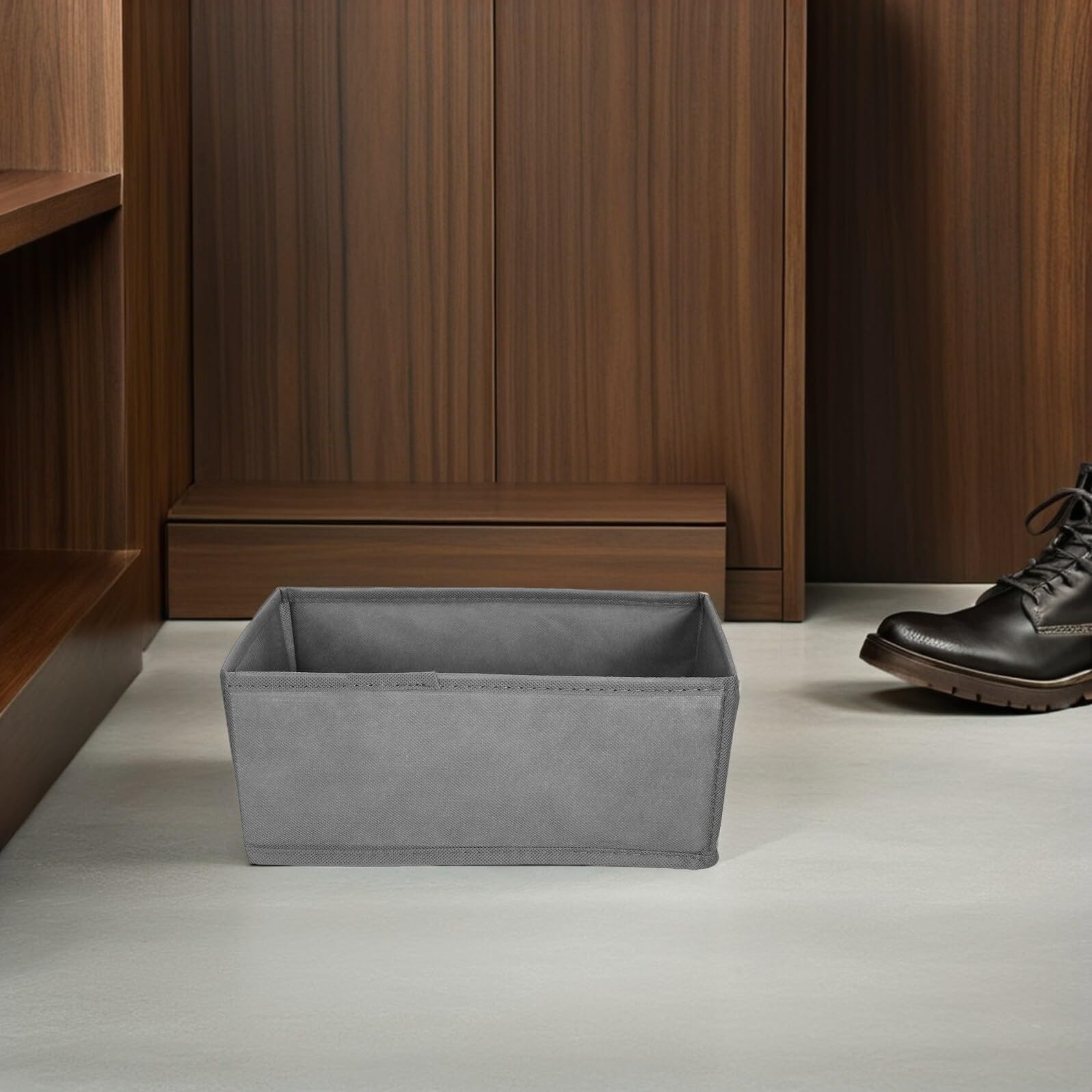 Vaguelly Organizer per Cassetti Biancheria Intima 6 Pezzi Grigio, Divisori per Armadio e Cassettiera, Contenitori Salvaspazio per Calzini e Reggiseni, per Camera da Letto e