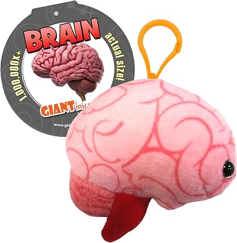 GIANT MICROBES Brain Plush Keychain, Gift for Med Student, Gifts for Neurologist, Brain Surgery Recovery, TBI Awareness, Neurology Gifts, Neuroscience Gift, Mental Health Awareness, Bag Charms