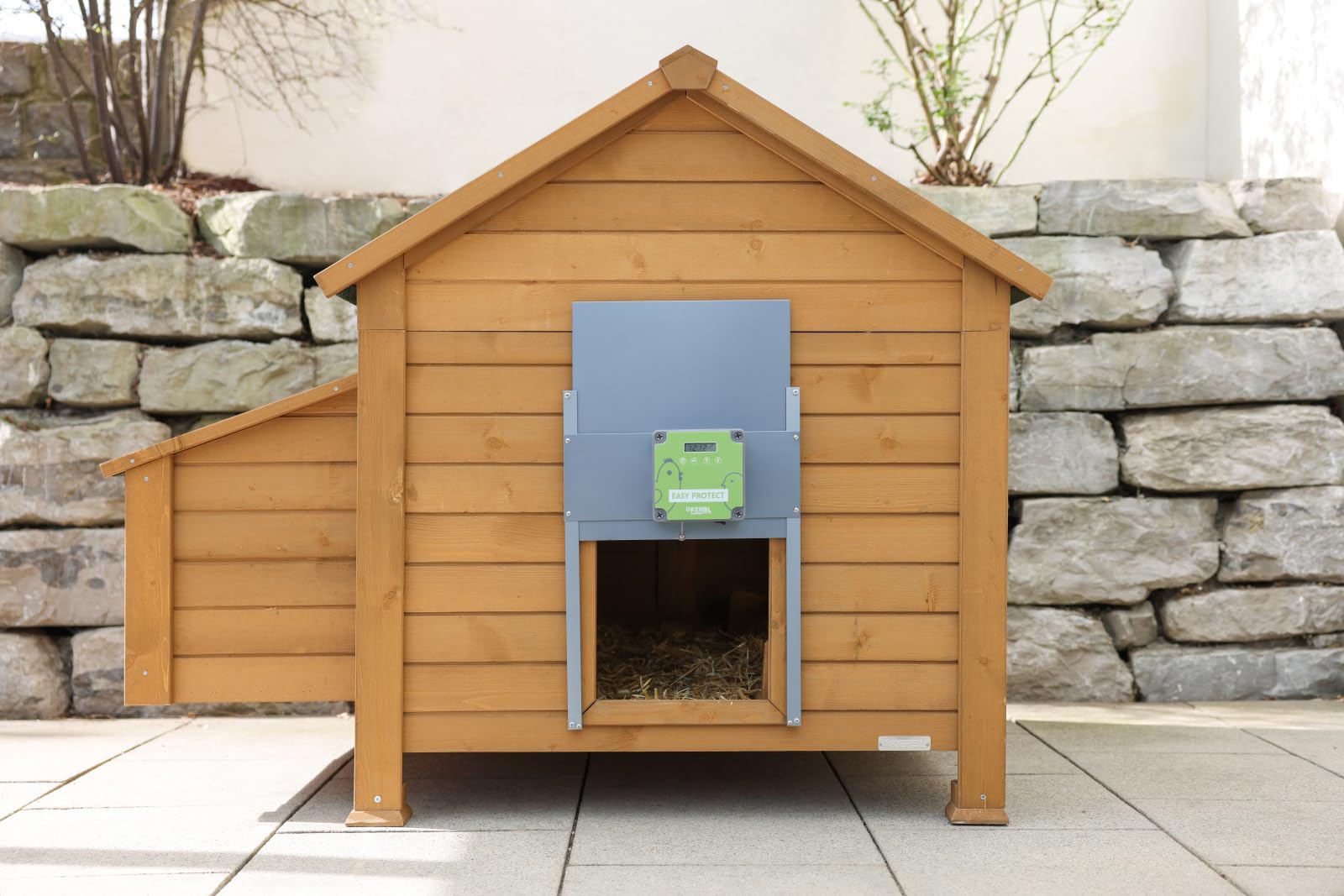Kerbl Automatische Hühnertür Komplettset EasyProtect, mit Lichtsensor, B x H 32,5 x 58 cm, Batterie oder Netzbetrieb, 70590