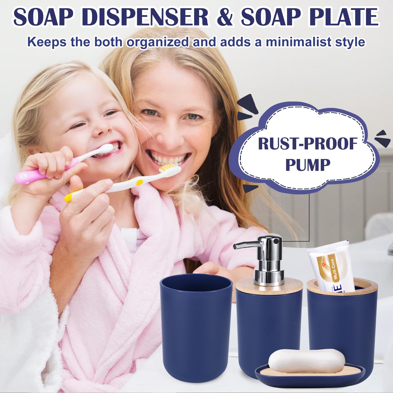 IMucci Badezimmer-Set In Beige – Inkl. Duschvorhang, Haken, Seifenspender, Mülleimer & Mehr (12-teilig)