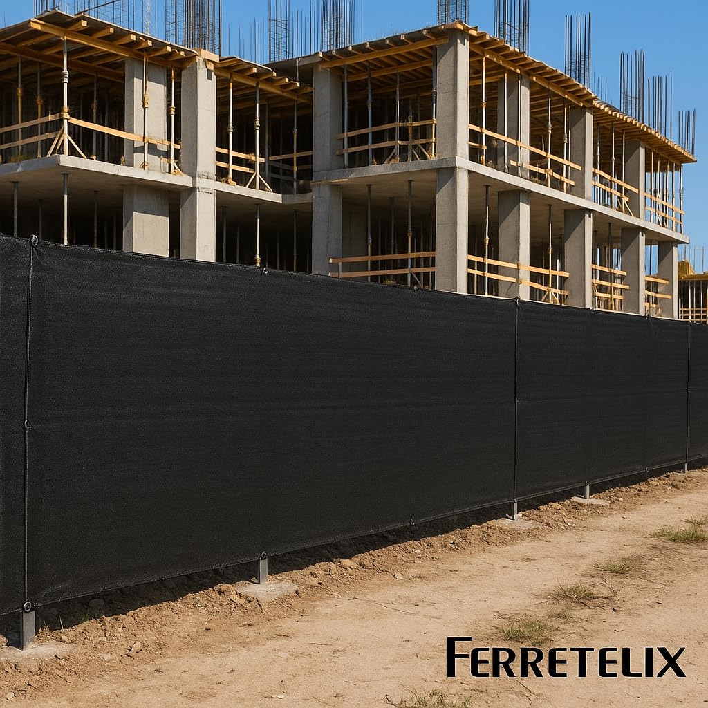 Ferretelix® Malla de Ocultación Negra 2 x 50 m – 95% Sombreado para Jardín, Valla y Terrazas