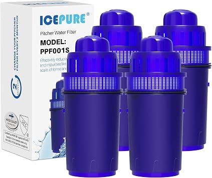 ICEPURE Pitcher Water Filter Replacement for Pur PPF900Z, PPF951K, PPT700W, CR-1100C, DS-1800Z, CR-6000C, PPT711W, PPT711, PPT710W, PPT111W, PPT111R Pitchers and Dispensers, 4PACK