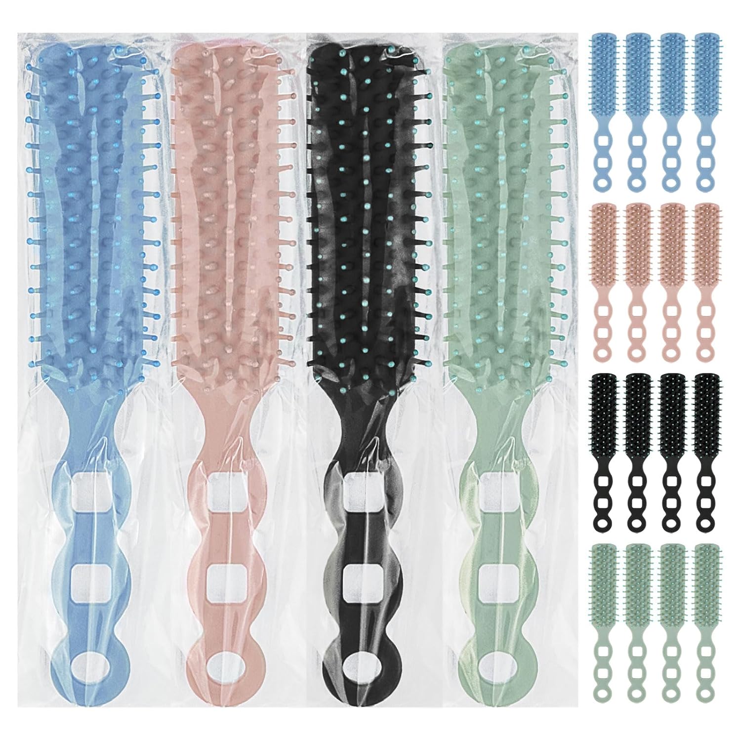 Bulk Hair Brushes for Homeless, 60 Pieces Hair Brush Bulk for Curly Wavy Hair Blow Drying Styling Detangling Suitable for Shelter, Hotel,Charity(Colorful)