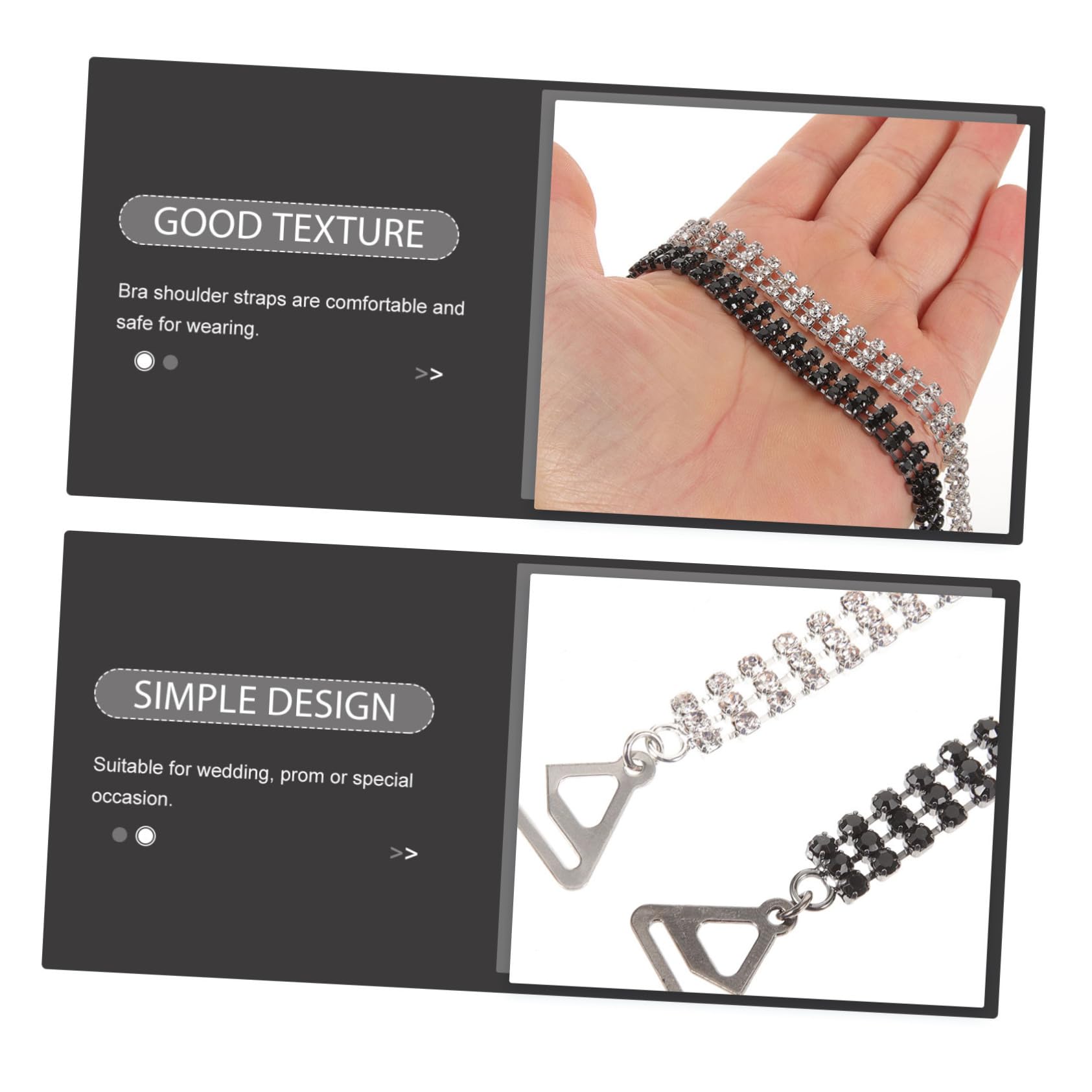 10pares Rhinestone Strap Ajustables Para Mujer Tirantes De Sujetador Invisibles Para Bodas y Ocasiones Especiales