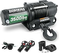 Vista 9 de Cabrestante de 2000 libras para ATV, con cable de acero, cabrestante ATV con interruptor de control remoto manual con cable, impermeable IP65