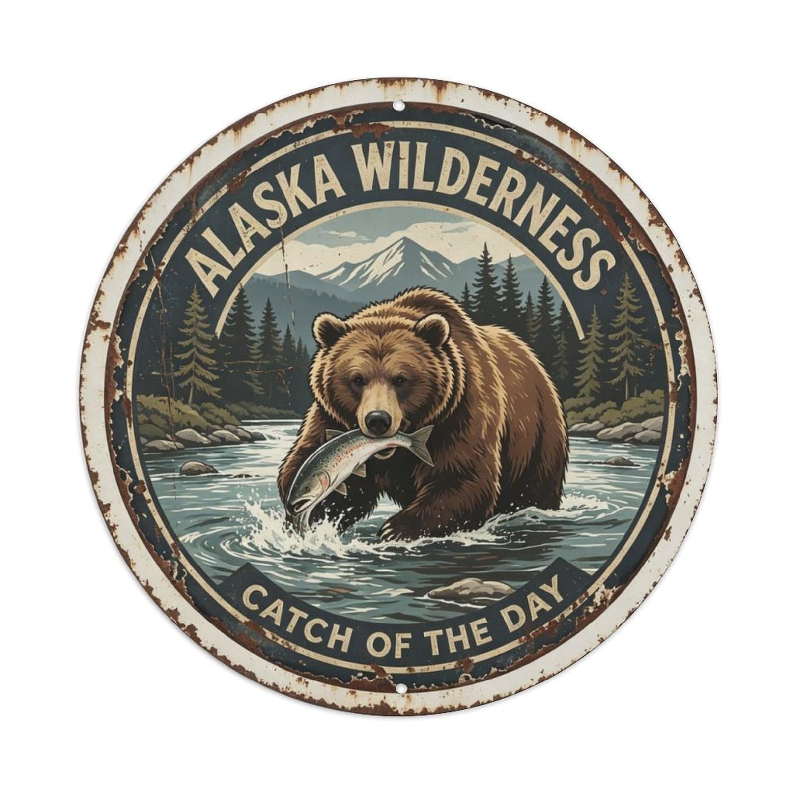 Alaska Wilderness Metal Tin Sign Plaque