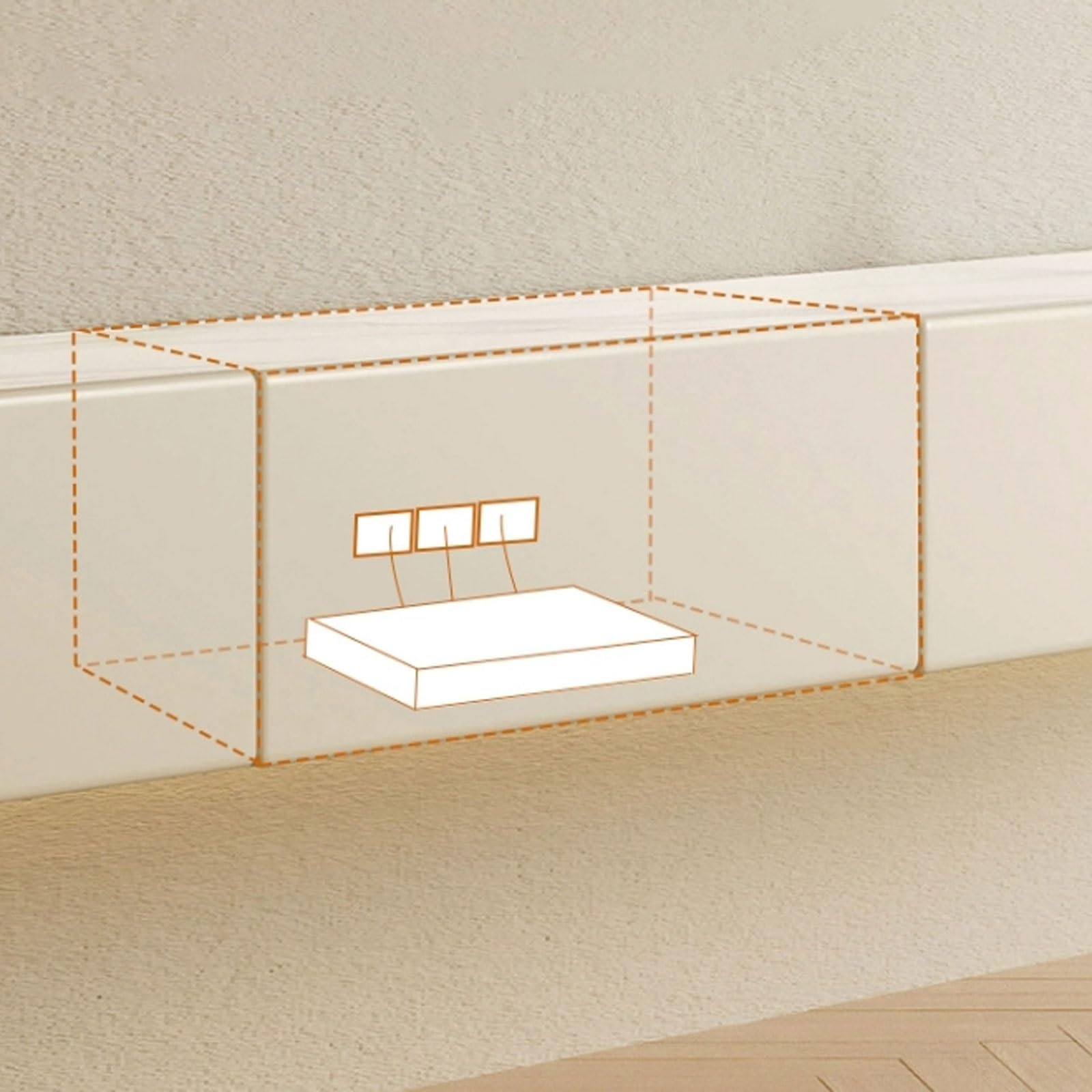 Mueble de TV flotante de 86.6 pulgadas montado en la pared, estante de pared flotante, centro de entretenimiento flotante con gabinete de almacenamiento, consola de medios de pared