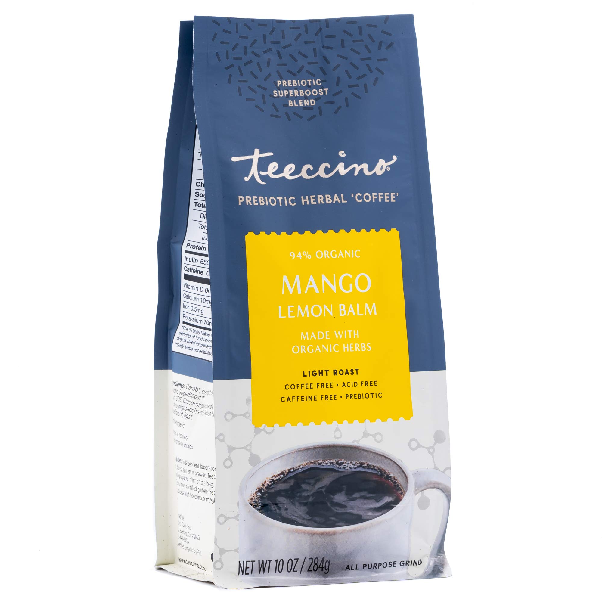 Amazon.com : Teeccino Mango Lemon Balm - Prebiotic SuperBoost