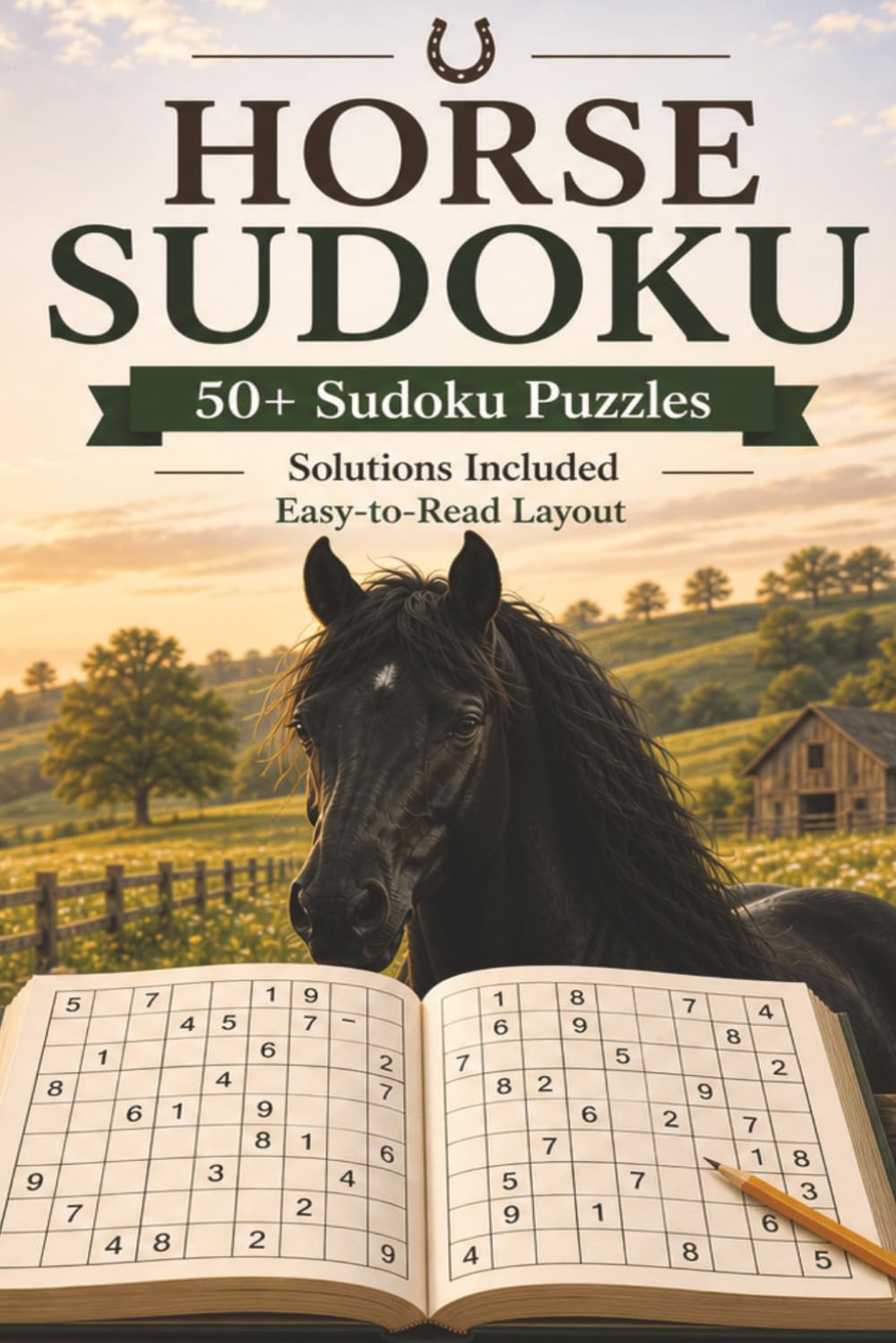 Horse Sudoku Puzzle Book: Sudoku Puzzles for Horse Lovers | Help Calm the Mind, Relax and Focus | 6x9 inches | 110 Pages | 50+ Puzzles | Solutions Included (Horses Lovers Collection)