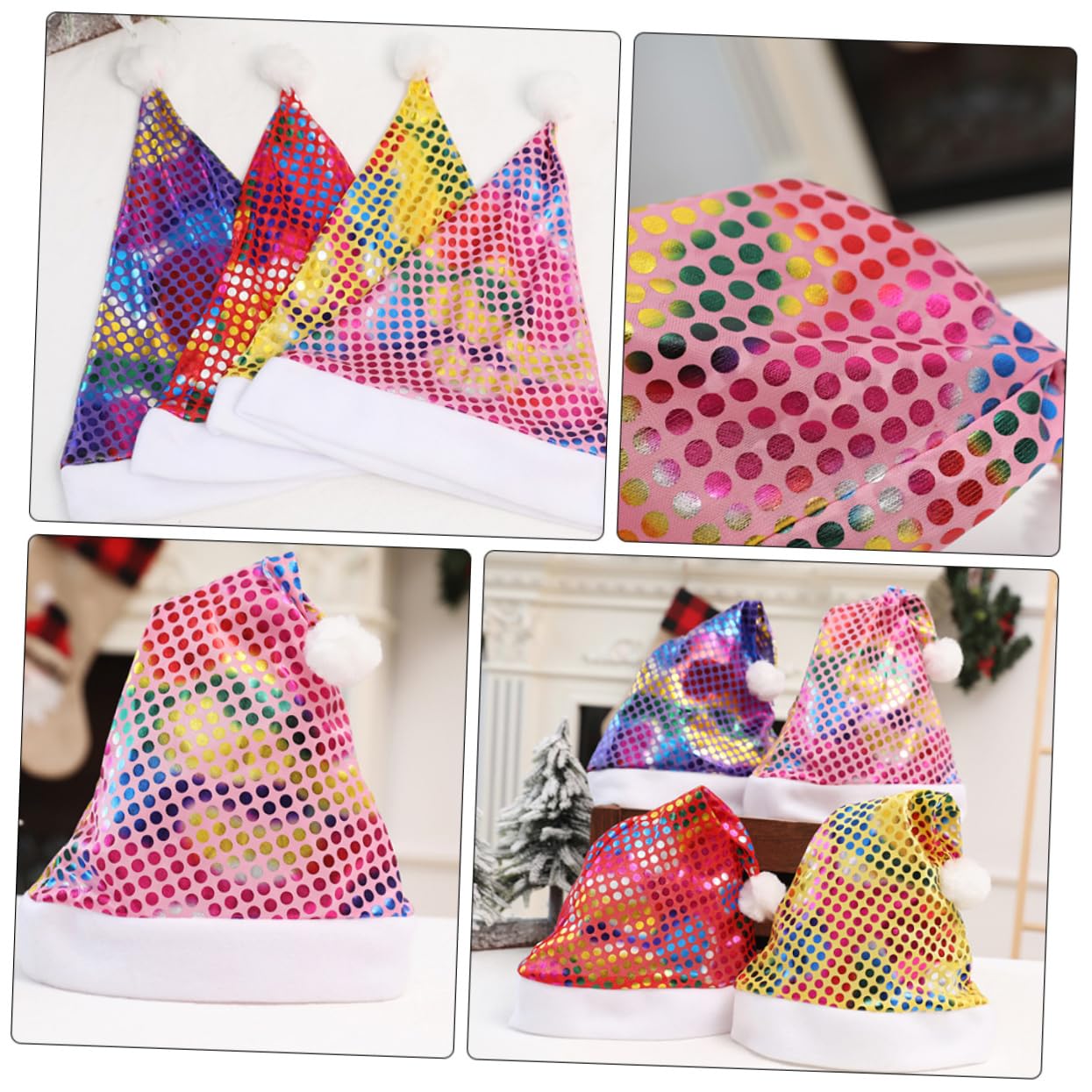Didiseaon 12pezzi Cappello Di Natale Adulto Con Paillettes Da Pz Elegante e Confortevole Per Feste Natalizie Decorazione Natalizia Per Famiglie e Amici