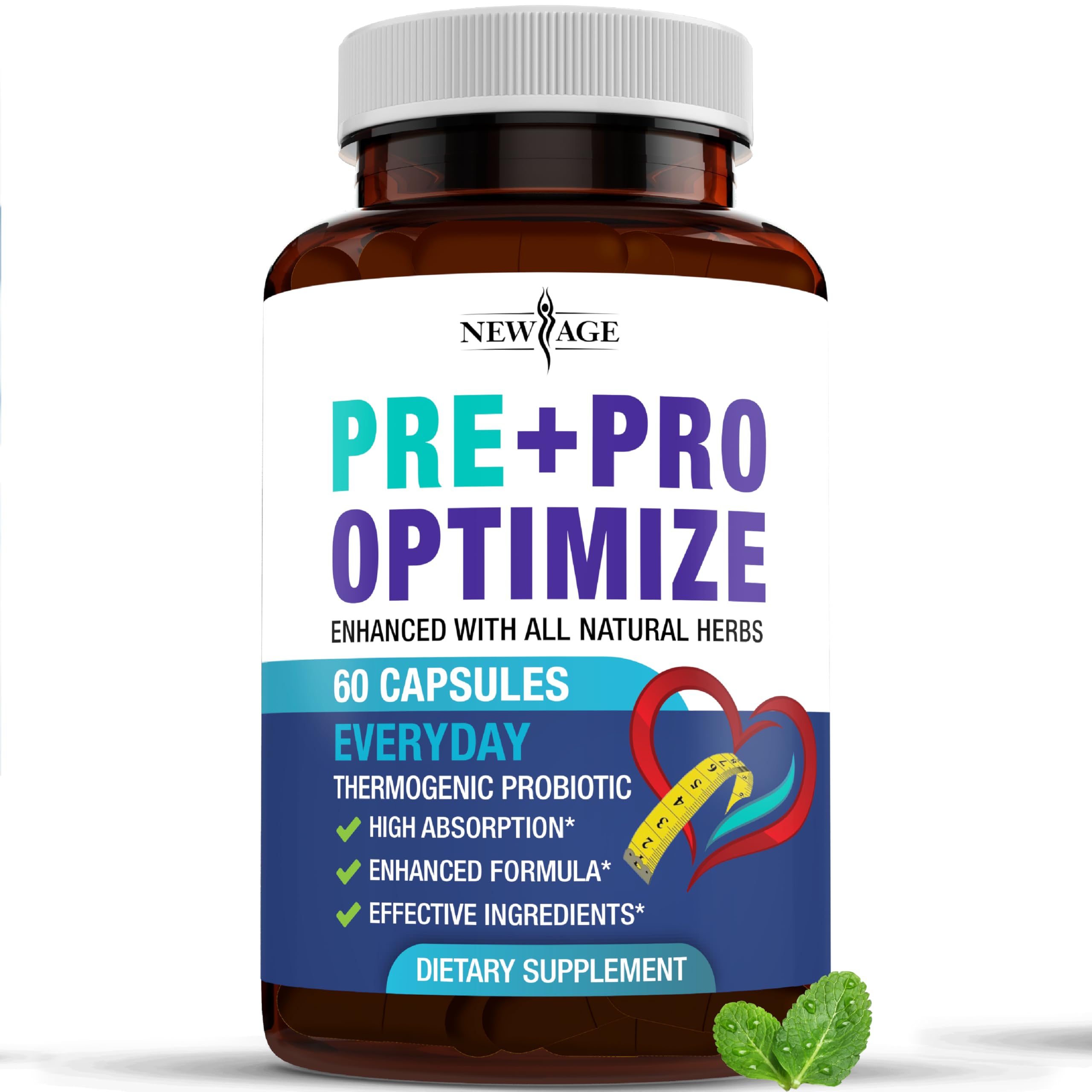 NEW AGE Pro Optimize Probiotics for Women, Menopause, Digestive Health - Support for Bloating, Hot Flashes, Joint Support, Night Sweats - Gut Health & Metabolism - Dong Quai (60 (Pack of 1))