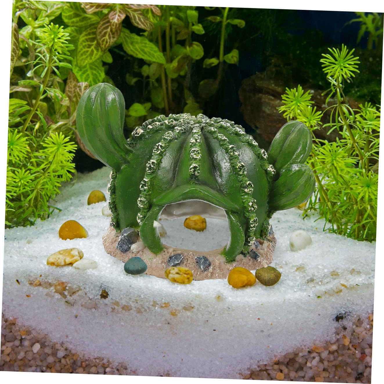 Happyyami 3piezas Refugio para Reptiles Forma De Cactus De Decoración De Terrario Reptiles y para Tortugas y