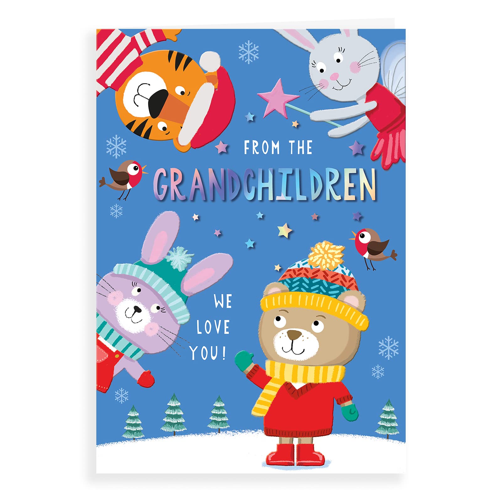 Character Christmas Card From Grandchildren - 9 x 6 inches - Regal Publishing