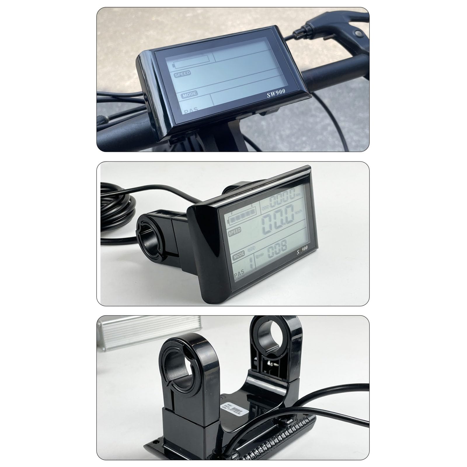 Wielofunkcyjne mierniki prędkości LCD uniwersalne rower elektryczny wyświetlacz LCD ulepszający jazdę na rowerze w czasie rzeczywistym kolarstwo monitor danych
