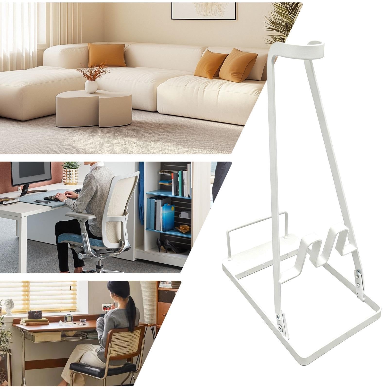 Staubsauger Aufbewahrungsregal Aufbewahrungsständer for Staubsaugerzubehör, robuster Organizer, kabelloser Staubsaugerständer for Zuhause, Küche, Schlafzimmer, Wohnzimmer(White)