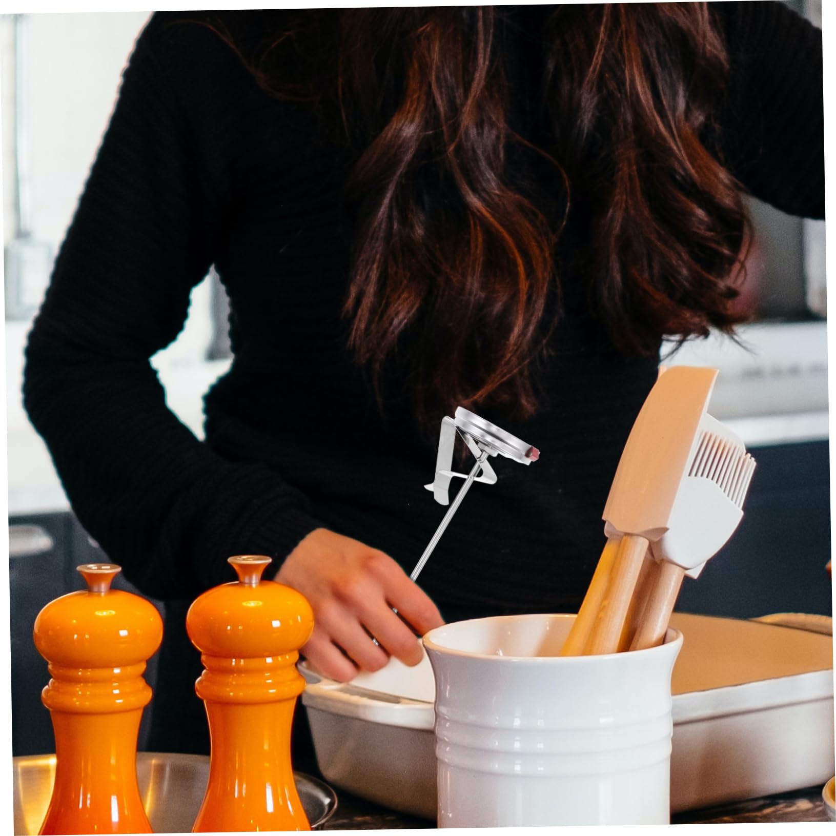 PRETYZOOM Lot De 3 Thermomètres Alimentaires En Acier Inoxydable De Température De Cuisine Design Rond Et Lisse Insertion Facile 2 Pièces X 3