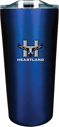 The Fanatic Group Heartland Community College - Vaso de doble pared suave al tacto, diseño 1, color azul