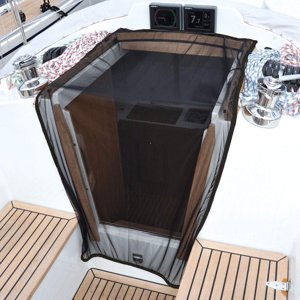 Waterline Design Mosquito NET/Bug Screen Cover The companionway, Stays in Place with a Weight Band. Universal Size for sail- and motorboats.(#1460)."