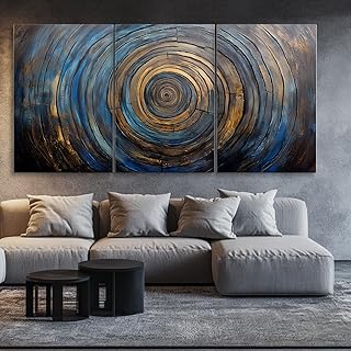 KUBOKA Abstract Tree Rings Triptych, 3 Piece Canvas Wall Art, Modern Art Prints for Home Decor, Canvas Painting Artwork, Ideal for Living Room, Bedroom, Office, Dining Room (16x24 inch)